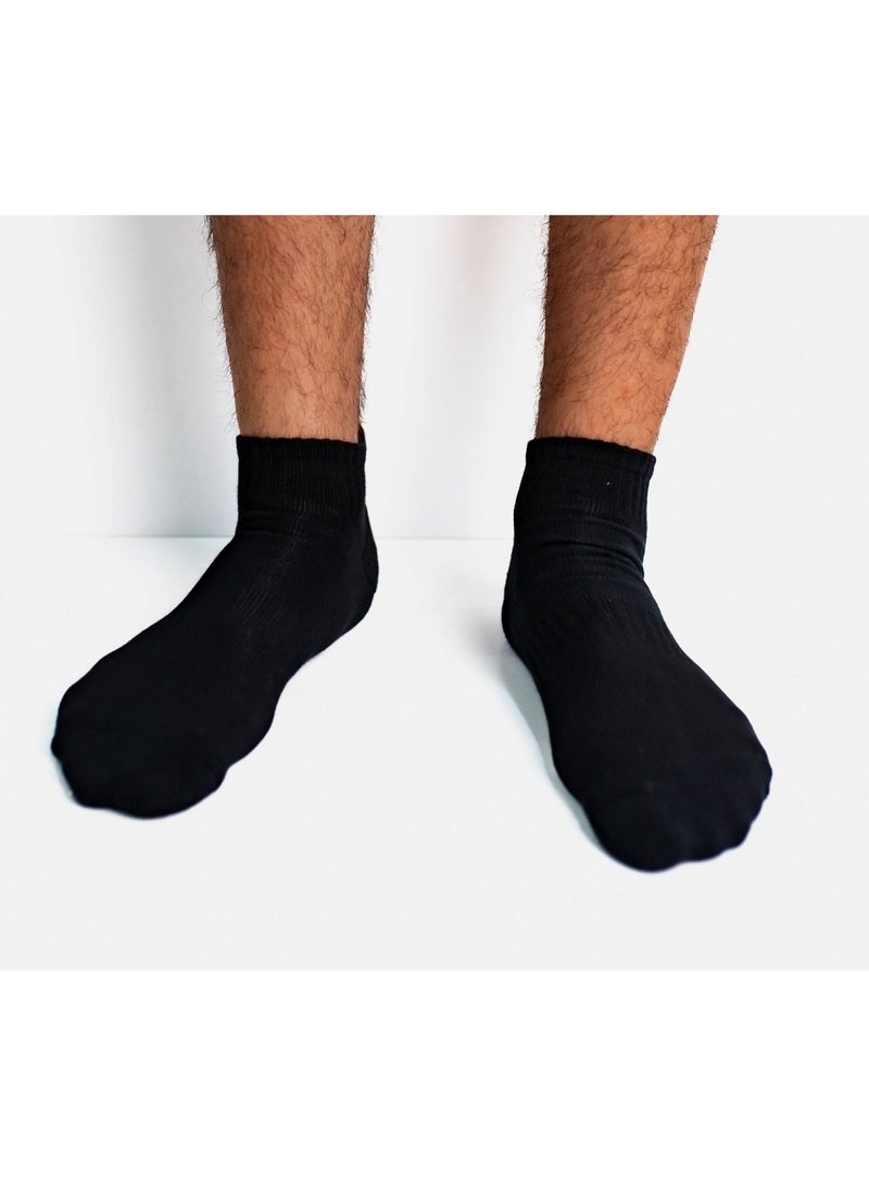 Black & White Cotton Black half socks  (High Quality of Egyptian Cotton) - Image 3