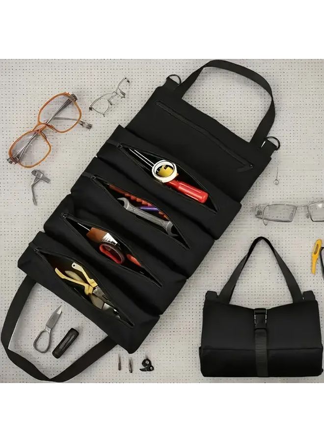 Green Heavy Duty Oxford Fabric Organizer Large Capacity Foldable Storage With 5 Compartments - Image 5