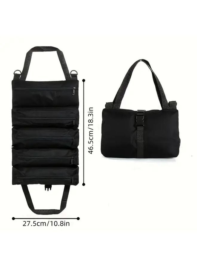 Green Heavy Duty Oxford Fabric Organizer Large Capacity Foldable Storage With 5 Compartments - Image 4