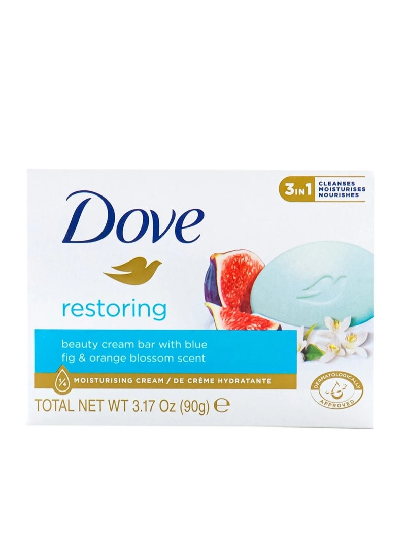 دوف قالب كريم الجمال ريستورينج برائحة التين الأزرق وزهر البرتقال 90 جم 2 قطعه - Image 2