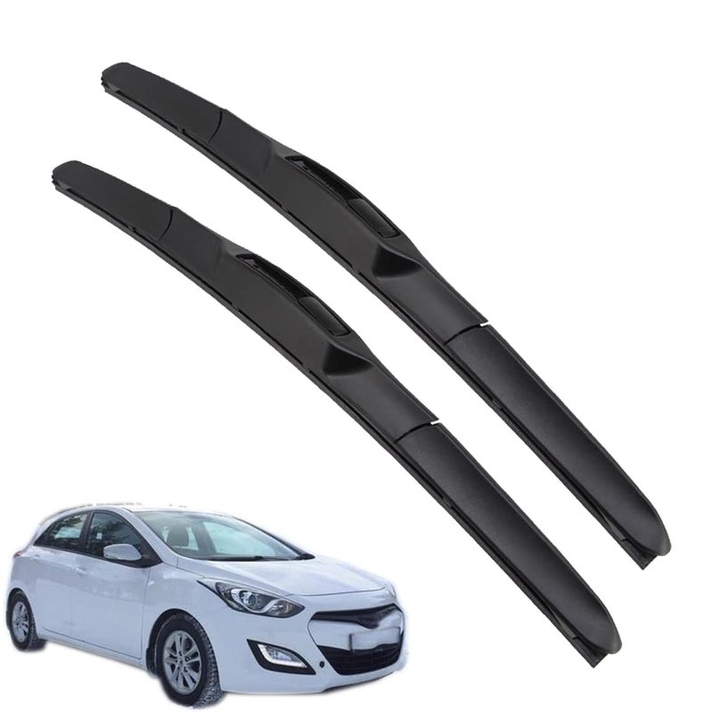 Generic GCcv Wiper Blades Front Windscreen Wipers For I30/Elantra GD GT 2012-2017 Windshield Wipers Replacement Blades For Car Window 650mm+350mm fit U J Hook Arms,Front window wiper 2pcs  - Image 1