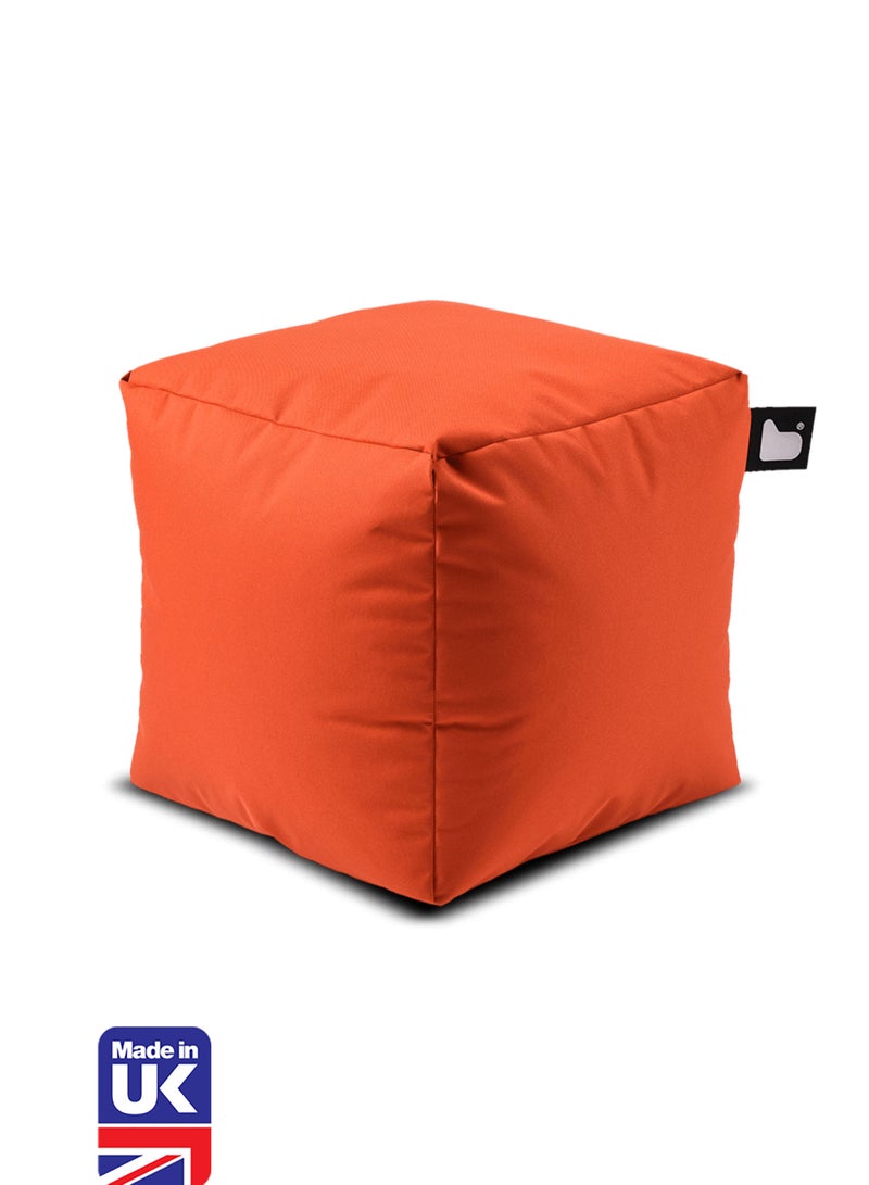Extreme Lounging Extreme Lounging® - Original B-Box Pouf - Made in UK - Premium Quality Double Stitched Ottoman - UV Protected & Waterproof Stool, Ideal for Indoor & Outdoor Use - 40x40x40cm - Orange - Image 1