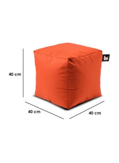 Extreme Lounging Extreme Lounging® - Original B-Box Pouf - Made in UK - Premium Quality Double Stitched Ottoman - UV Protected & Waterproof Stool, Ideal for Indoor & Outdoor Use - 40x40x40cm - Orange  - Image 2