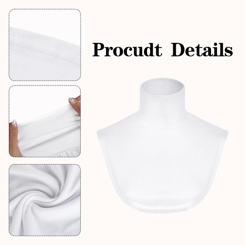 Yymobt Detachable Turtleneck Dickey Collar for Women Cotton Half Mock Turtlenecks Fake Turtle Neck Top Under Blouses Sweaters White - Image 5
