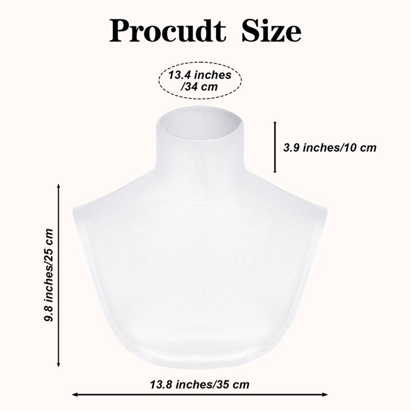 Yymobt Detachable Turtleneck Dickey Collar for Women Cotton Half Mock Turtlenecks Fake Turtle Neck Top Under Blouses Sweaters White - Image 4