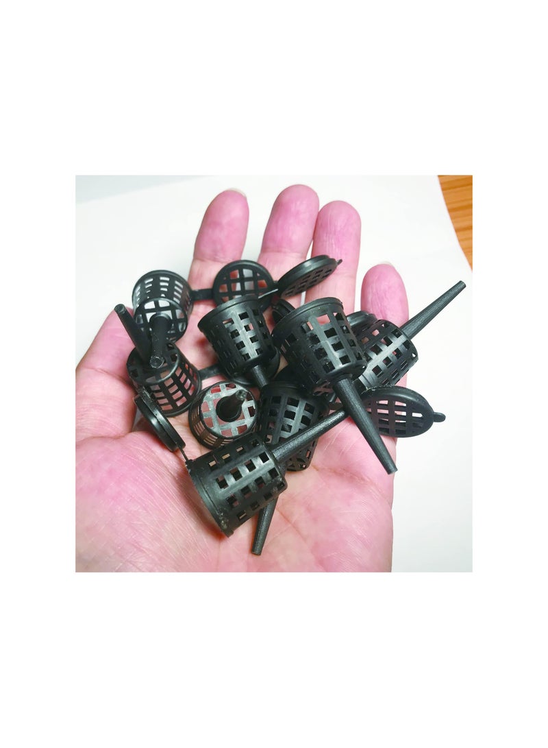 Zikra Garden Fertilizer Mesh Baskets Set, Plastic Portable Aquarium Nursery Pots Nutrition Plant Food Net Pot for Succulent Orchid Bonsai Plant Tool, Planting Nutrition Cups Bonsai Flower Black (25 Pack) - Image 2