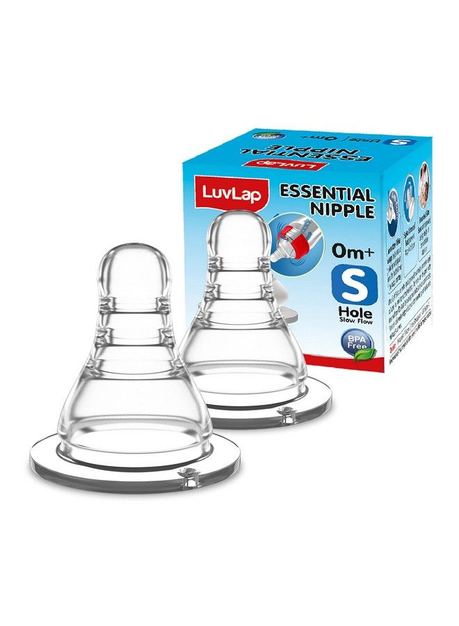 Luvlap Anticolic Essential Teat Nipple For Slim Neck Bottle 2Pcs Slow Flow 0M+  - Image 1