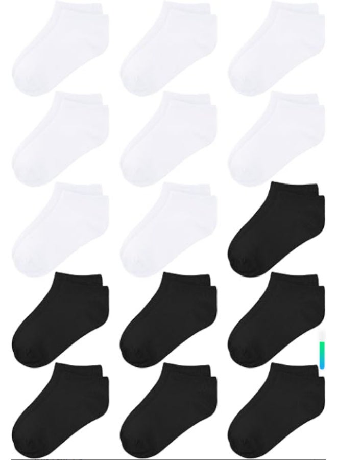 KISSUN 15 Pack Kids' Half Cushion Low Cut Athletic Ankle Socks Boys Girls Ankle Socks - Image 1