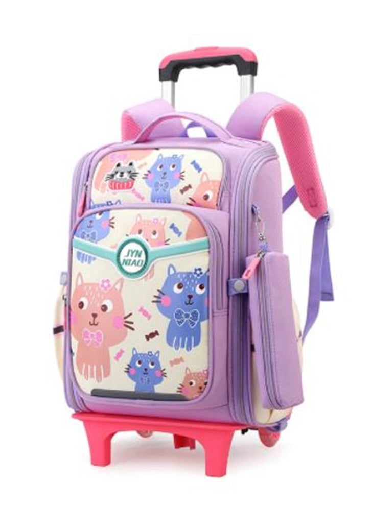 Golden Rolling Backpack Travel Trolly BookBag School Wheeled Backpack for Boys Girls Kids Luggage School Bag with Wheels Trolley Backpack  - Image 1