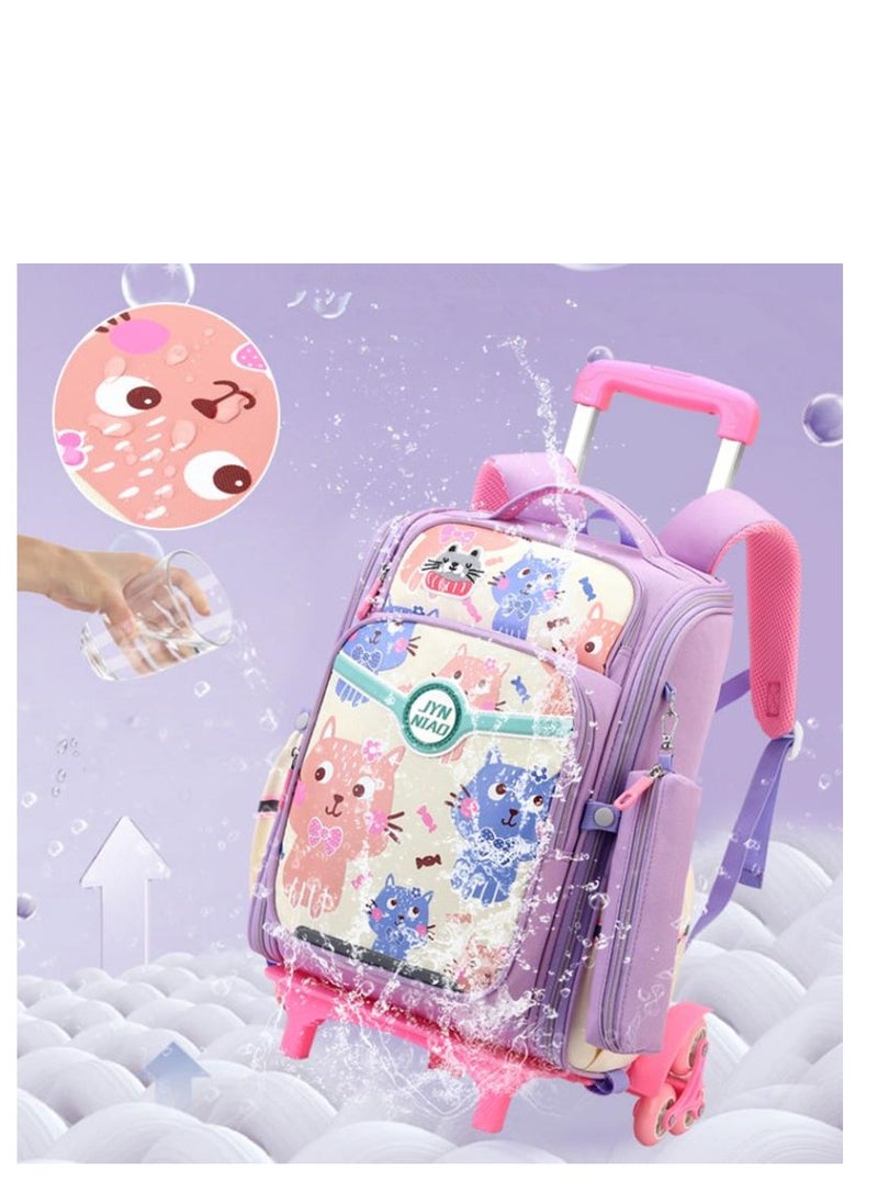 Golden Rolling Backpack Travel Trolly BookBag School Wheeled Backpack for Boys Girls Kids Luggage School Bag with Wheels Trolley Backpack  - Image 4