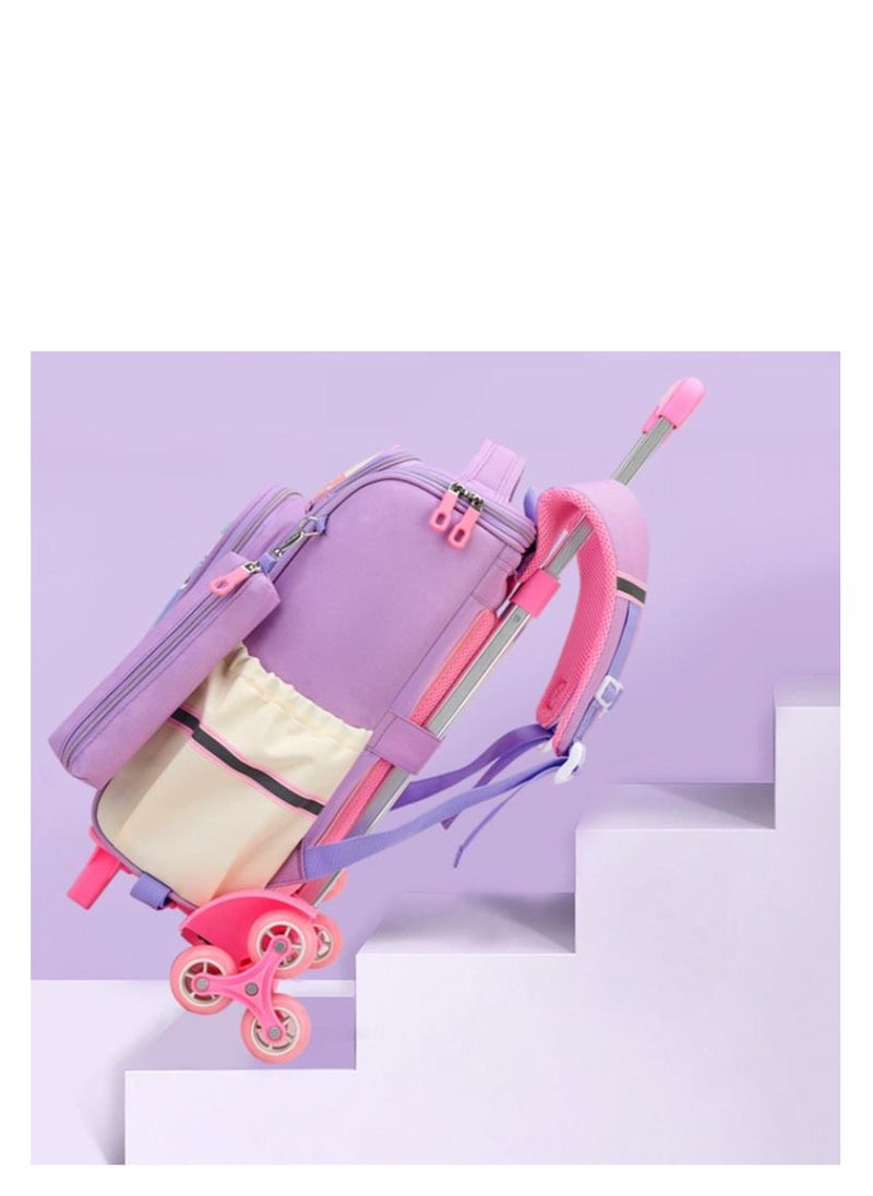 Golden Rolling Backpack Travel Trolly BookBag School Wheeled Backpack for Boys Girls Kids Luggage School Bag with Wheels Trolley Backpack  - Image 5