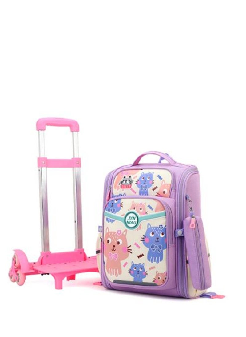 Golden Rolling Backpack Travel Trolly BookBag School Wheeled Backpack for Boys Girls Kids Luggage School Bag with Wheels Trolley Backpack  - Image 2