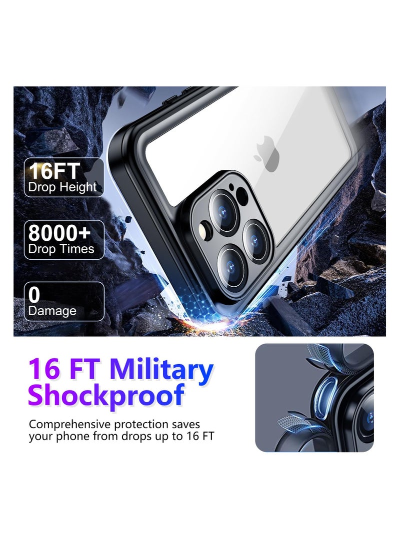 SYOSI Compatible with iPhone 16 Pro Max Case | Waterproof, Shockproof, Full Body Protection with Built-In Screen & Camera Protector | 16FT Military Grade Drop Protection - Image 3