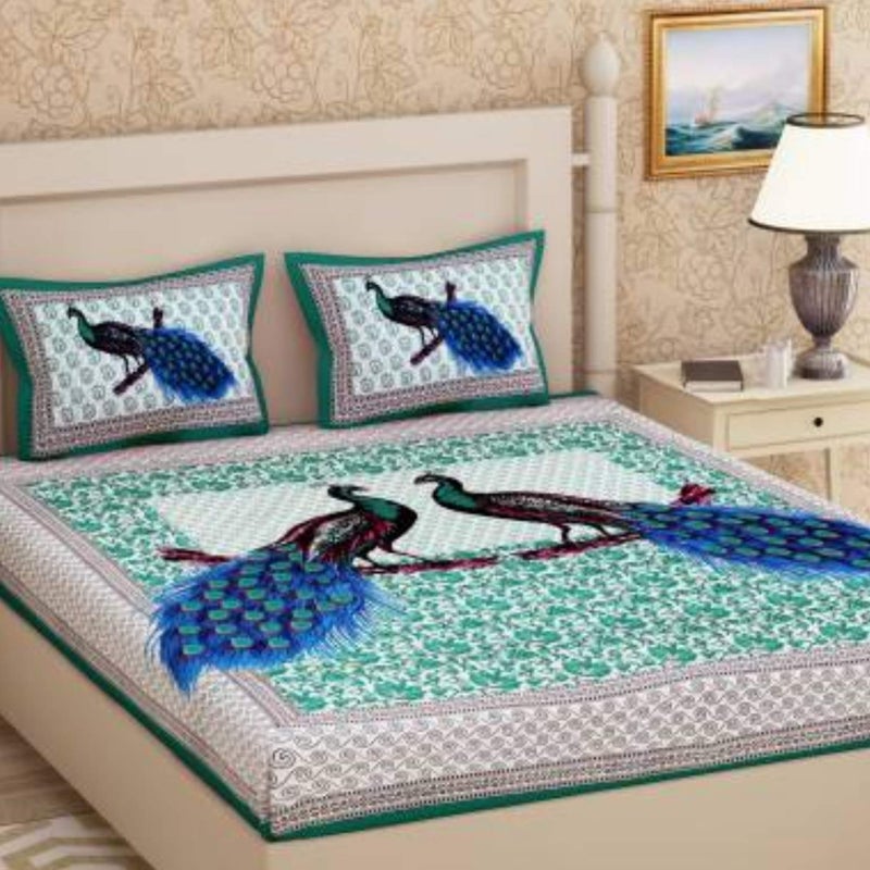SHILPIIMPEX 100% Jaipuri Cotton Combo Set of 4 Double Bedsheet with 8 Pillow Covers(Multicolor,printed and floral) - Image 3