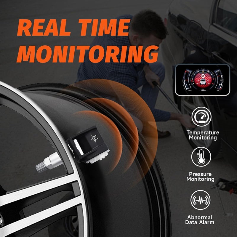 مجموعة من 4 مستشعرات TPMS لمراقبة ضغط الإطارات 433MHz متوافقة مع BMW 530i 540i 750i 840i 740i 840i بديل لـ # 36106872774 - Image 5