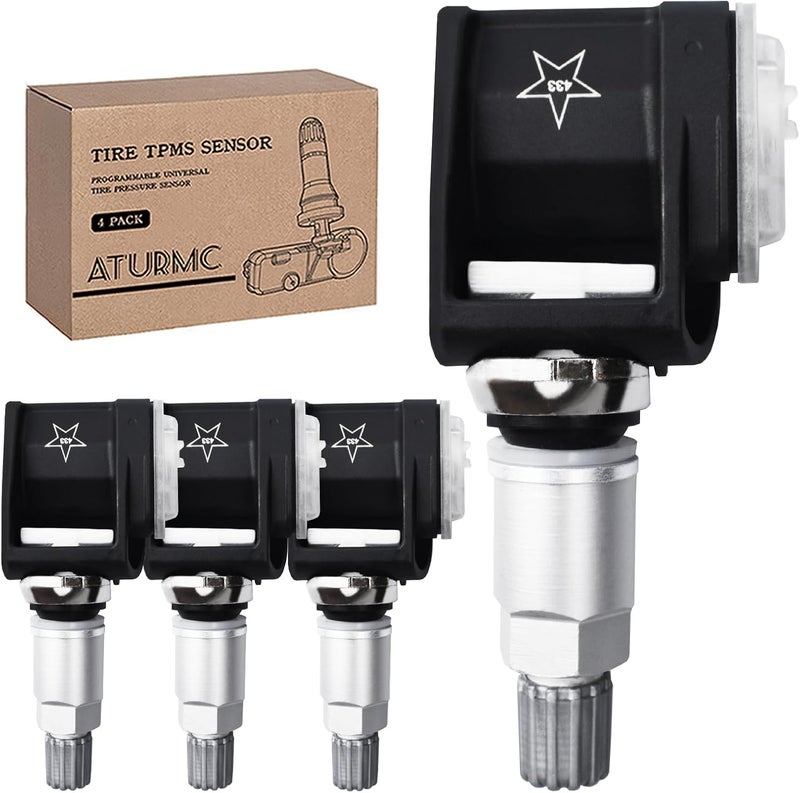 مجموعة من 4 مستشعرات TPMS لمراقبة ضغط الإطارات 433MHz متوافقة مع BMW 530i 540i 750i 840i 740i 840i بديل لـ # 36106872774 - Image 1