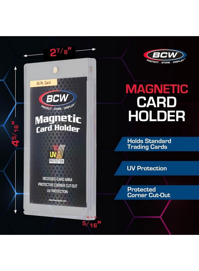 BCW 35 Pt Magnetic Card Holder - 40 Pack | 2-Piece Design With Gold Magnet For Trading Cards | Durable Protective Card Case With Recessed Arrowhead Corners | Magnetic Card Holders For Trading Cards - Image 2