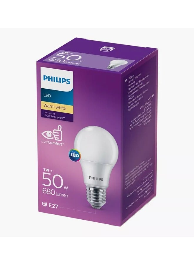 Philips LED Bulb, Warm White, E27 Eye Comfort, 7w, 680Lumen, Last Up To 15000H - Image 2