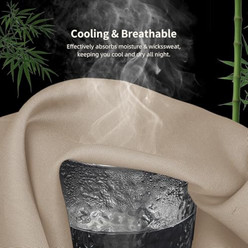 Parkdeny Body Pillowcase, Cooling Viscose from Bamboo Pillow Cover with Zipper Closure, Soft Moisture-Wicking for Hot Sleepers, Hair and Skin-Friendly, Light Khaki, 1 Pack - Image 4