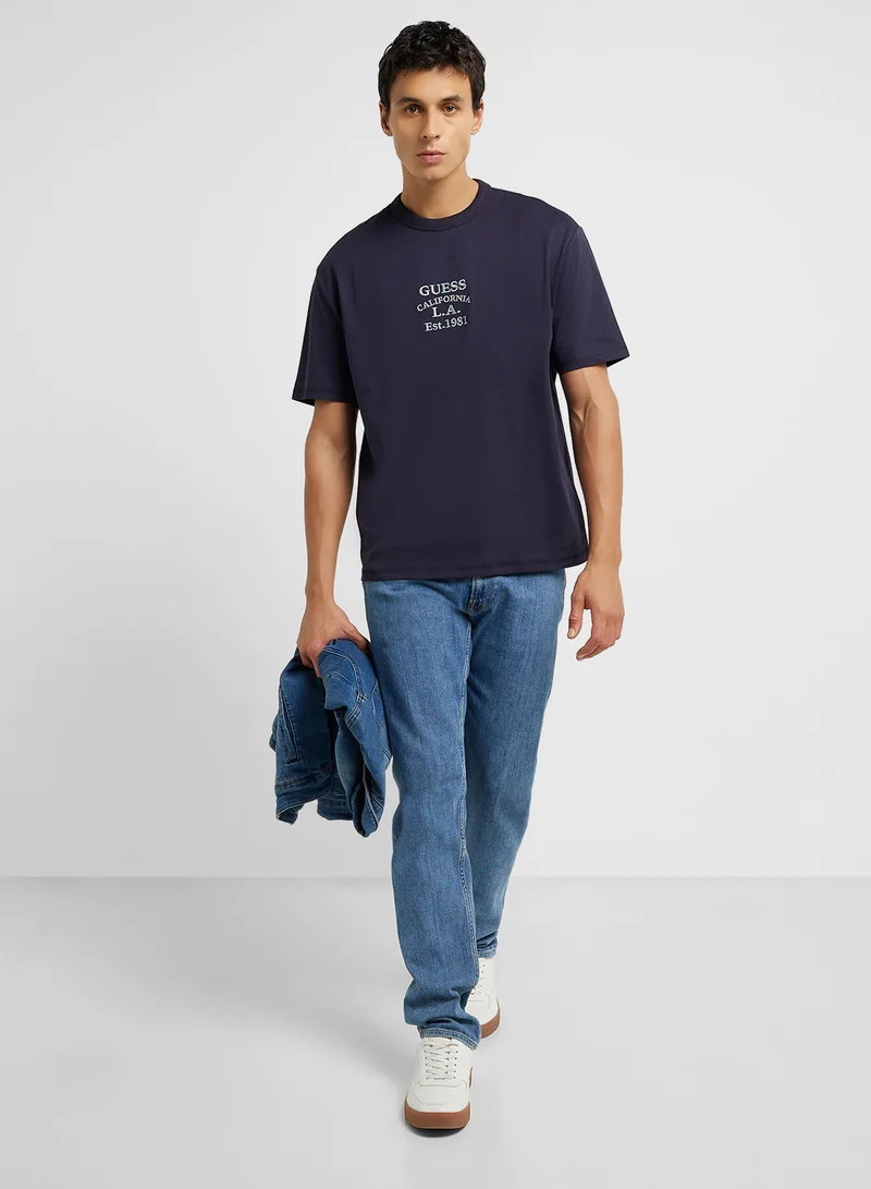 GUESS Printed Short Sleeve Crew Neck T-Shirt