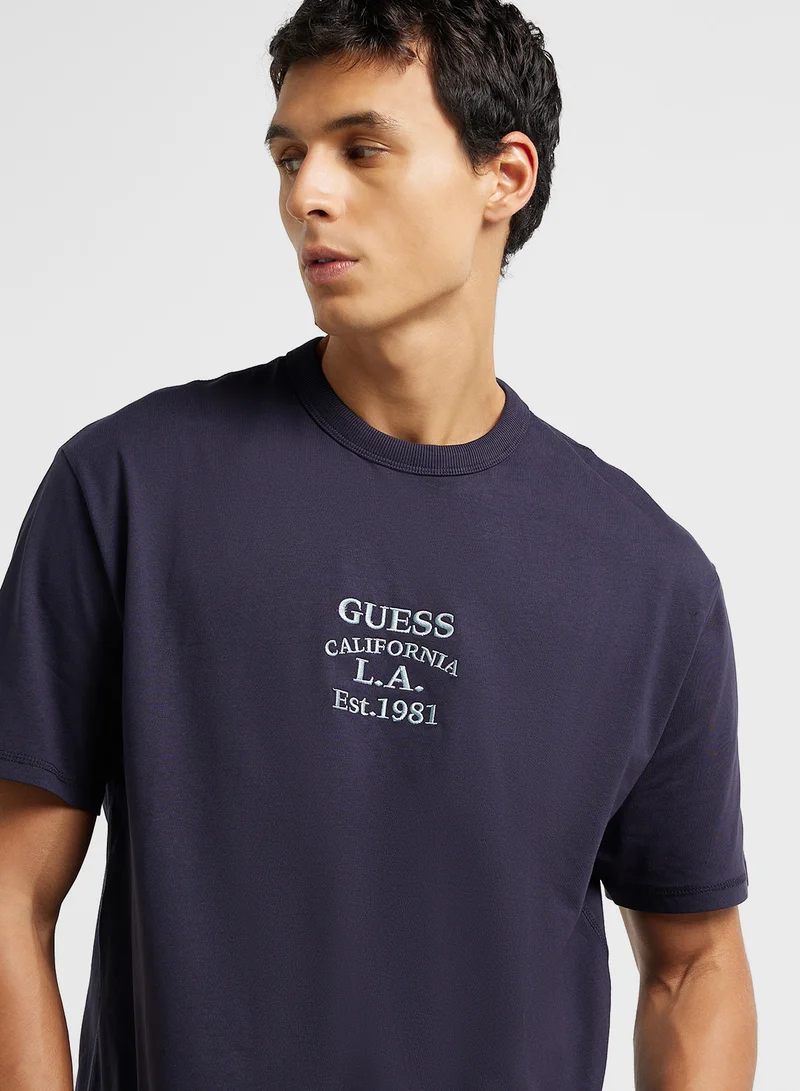 GUESS Printed Short Sleeve Crew Neck T-Shirt
