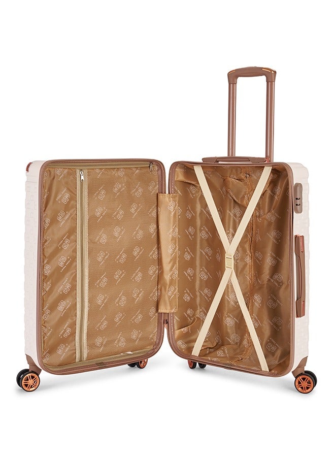 LIMRA Cabin Carry Check-In Luggage Trolley Size 20 inch Beige/Gold - Image 5
