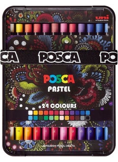 Uni Posca Oil & Wax Pastel Oil Pastel Paint Set 24 Colors Full Size  - Image 1