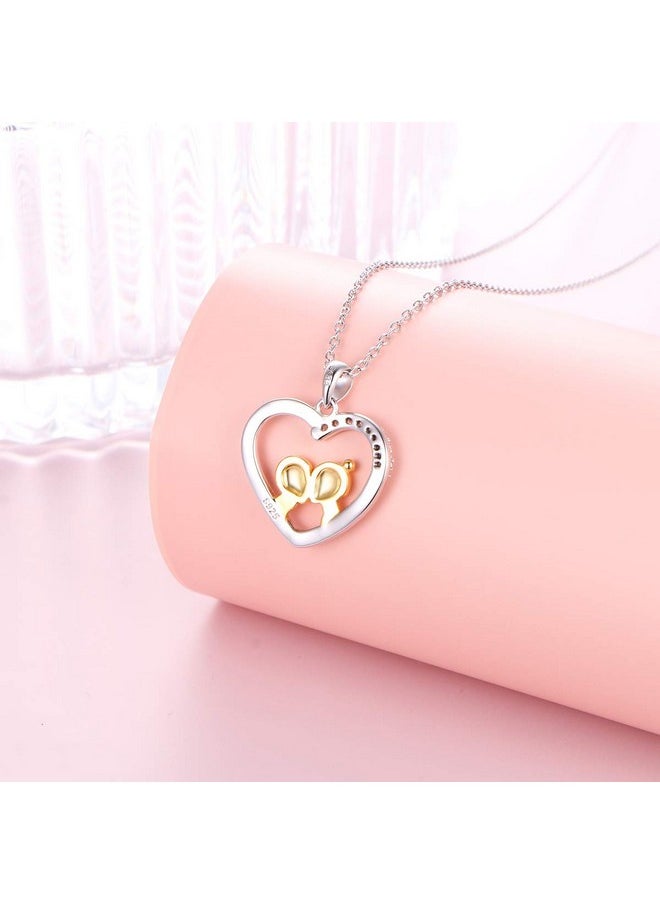 DAOCHONG Sterling Silver Love Heart Couple Pendant Necklace For Women Wife Girlfriend (C)  - Image 5