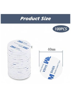 3M 100PCS Round Double Sided Foam Tape Strong Pad, Diameter 40mm Super-Sticky Adhesive Mounting Suitable for Walls and Door, Wood, Metals, Glasses, Papers,Plastics,Fabrics - White  - Image 2