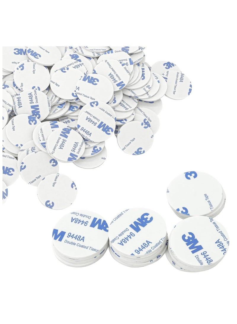 3M - 100PCS Round Double Sided Foam Tape Strong Pad, Diameter 40mm Super-Sticky Adhesive Mounting Suitable for Walls and Door, Wood, Metals, Glasses, Papers,Plastics,Fabrics - White - Image 1