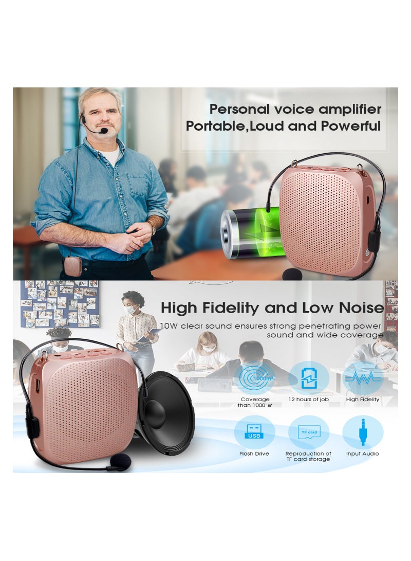 Wireless Voice Amplifier, Portable Mini Voice Amplifier with Wired Microphone Headset Waistband, Supports MP3 Format Audio for Teachers, Singing, Coaches, Training, Presentation, Tour Guide - Image 4