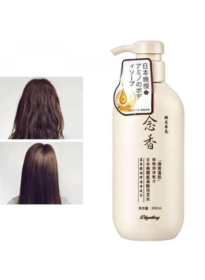 Diyating Japanese Cherry Blossom Anti-Hair Loss Shampoo | 300ml | Nourishes Roots, Reduces Hair Fall, Repairs Split Ends | Natural Herbal Formula