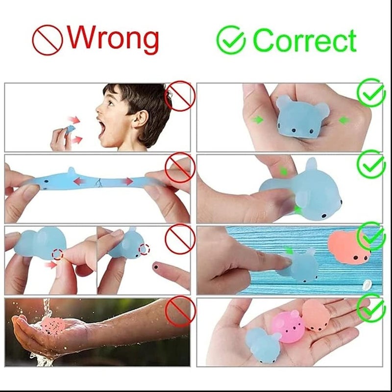 klarako 5PCS Luminous Squeeze Fidget Toys Mini Glowing Animal Stress Relief Toys Cat Panda Rabbit Turtle Bear Squeeze Toys Cute Stress Reliever Great for Coaches, Office Coworkers, Employee, Staff - Image 2