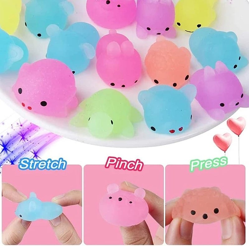 klarako 5PCS Luminous Squeeze Fidget Toys Mini Glowing Animal Stress Relief Toys Cat Panda Rabbit Turtle Bear Squeeze Toys Cute Stress Reliever Great for Coaches, Office Coworkers, Employee, Staff - Image 5