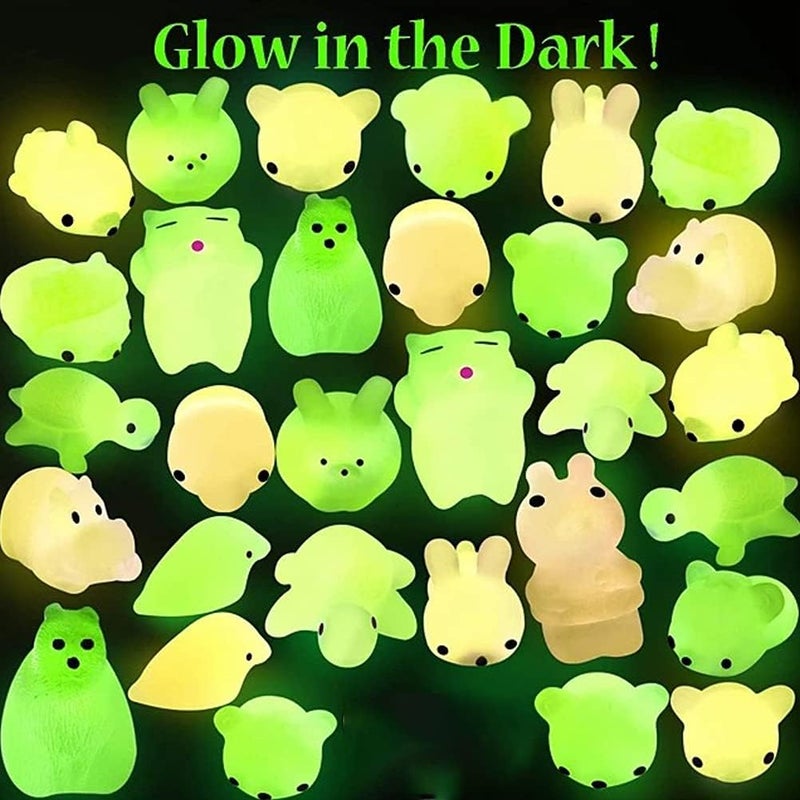 klarako 5PCS Luminous Squeeze Fidget Toys Mini Glowing Animal Stress Relief Toys Cat Panda Rabbit Turtle Bear Squeeze Toys Cute Stress Reliever Great for Coaches, Office Coworkers, Employee, Staff - Image 3