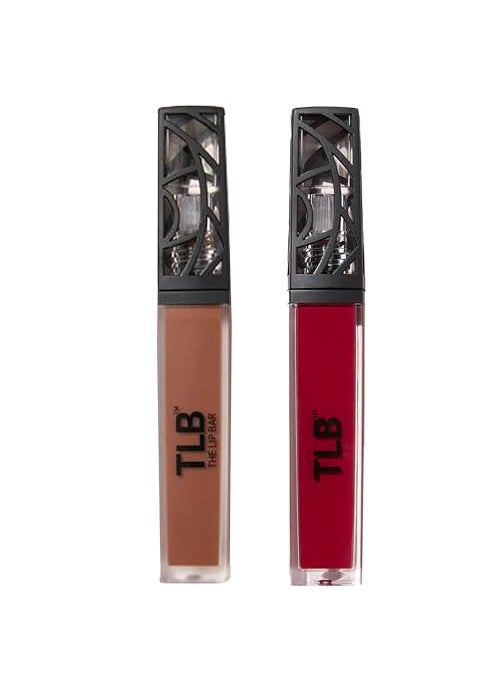 The Lip Bar - The Lip Bar - Nonstop Liquid Matte Lipstick 2-Pack, Naturalista (Soft Brown) + Rich Auntie (Deep Berry) - High Pigment - One Swipe - Long Lasting - Jojoba Oil & Vitamin E - Vegan - Make Up -.24 fl oz - Image 1