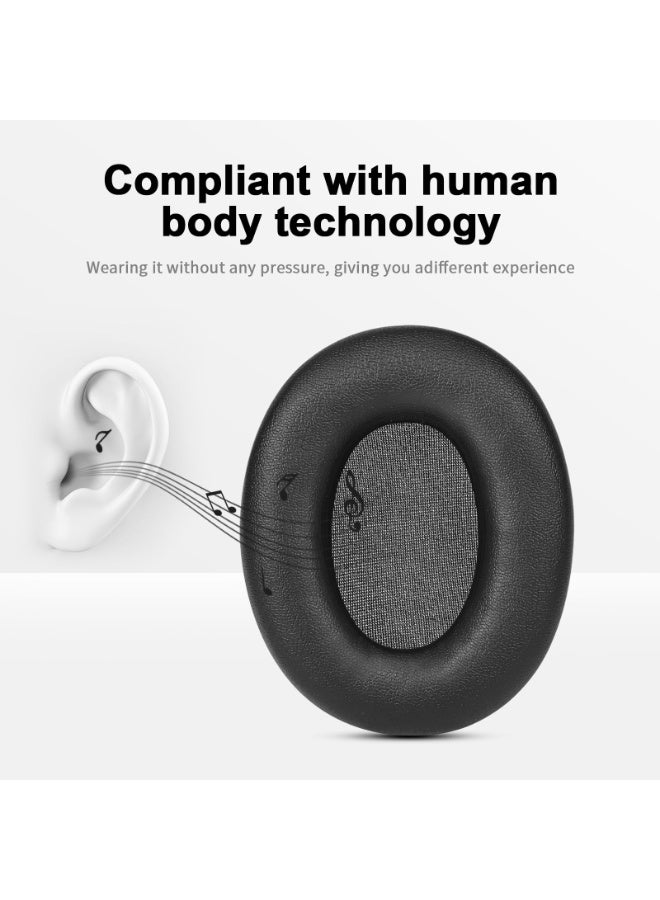 وسائد أذن بديلة لسماعات Skullcandy Crusher ANC 2 اللاسلكية فوق الأذن مع إلغاء الضوضاء، وسائد إسفنجية ذاكرة مع عزل للضوضاء، أقرب للأصلية (أسود) - Image 5