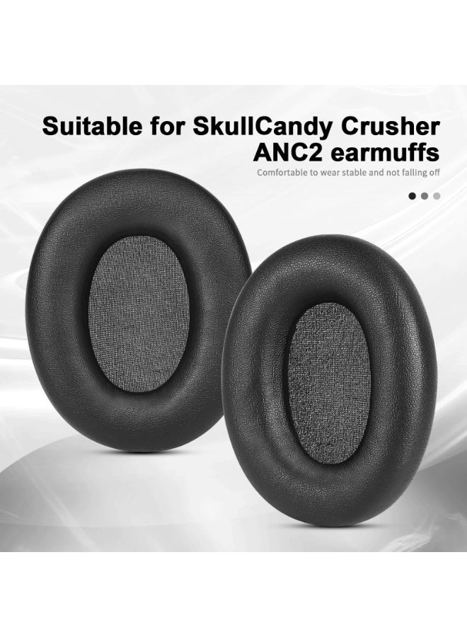 وسائد أذن بديلة لسماعات Skullcandy Crusher ANC 2 اللاسلكية فوق الأذن مع إلغاء الضوضاء، وسائد إسفنجية ذاكرة مع عزل للضوضاء، أقرب للأصلية (أسود) - Image 3