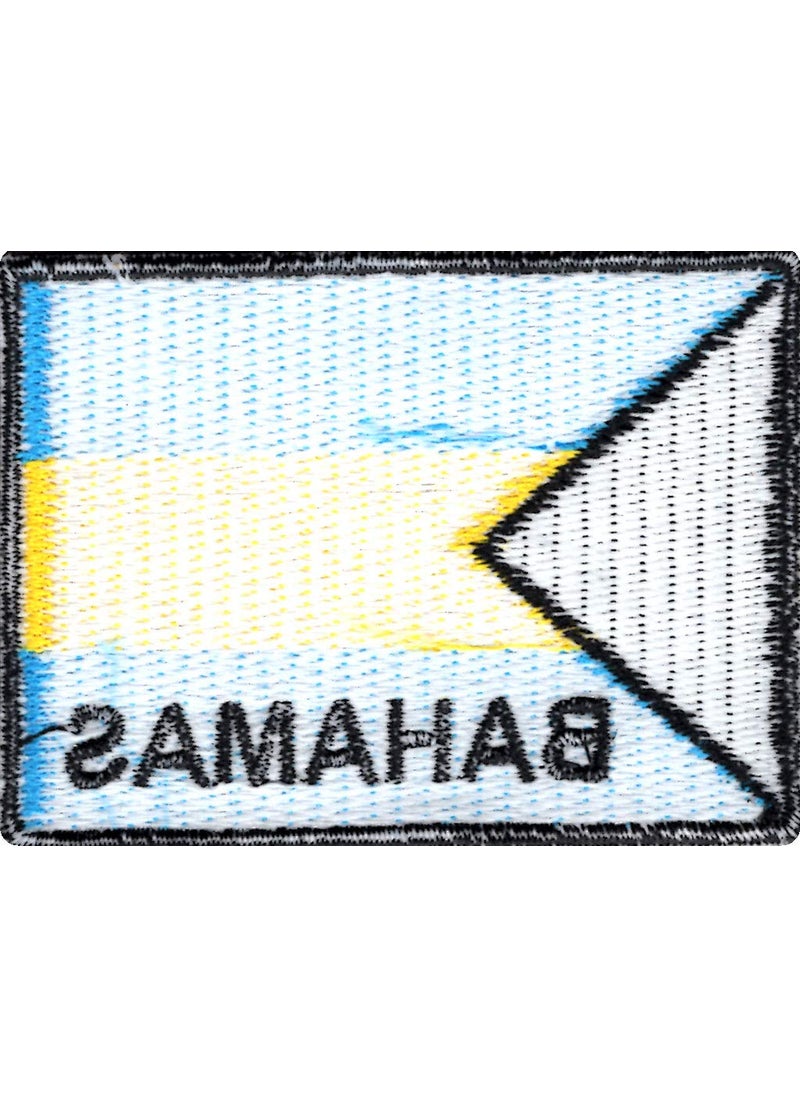 Artist Unknown - Bahamas Flag Applique Embroidered Sweing Patch Suitable for Jackets, Bags, T-Shirts, Jeans, Pants, Outdoor Clothing ; Size: 7cm x 5cm ; Imported from Malaysia (1 Piece) - Image 1