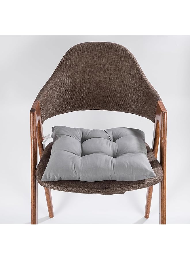 إيروريكس وسائد مقاعد كراسي الطعام مع أحزمة وسائد الكراسي وسادة مقعد 40×40 سم رمادي مجموعة من 4 قطع رمادي - Image 5