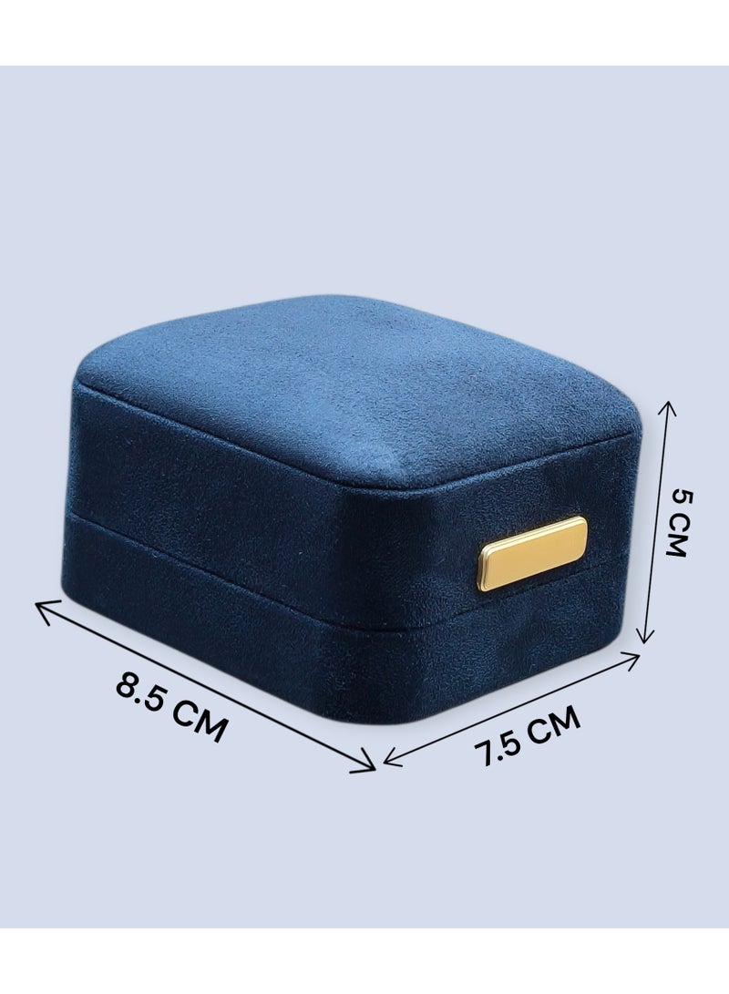 Al Seraj Luxury Blue Suede Earring & Pendant Jewellery Box | Premium Soft Interior & Exterior Jewelry Box for Earrings & Chain Necklace | Engagement, Wedding & Gift Display Case - Image 2
