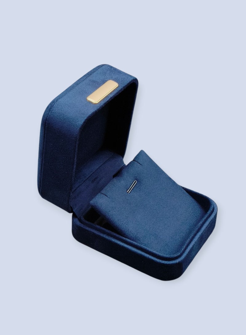 Al Seraj Luxury Blue Suede Earring & Pendant Jewellery Box | Premium Soft Interior & Exterior Jewelry Box for Earrings & Chain Necklace | Engagement, Wedding & Gift Display Case - Image 4