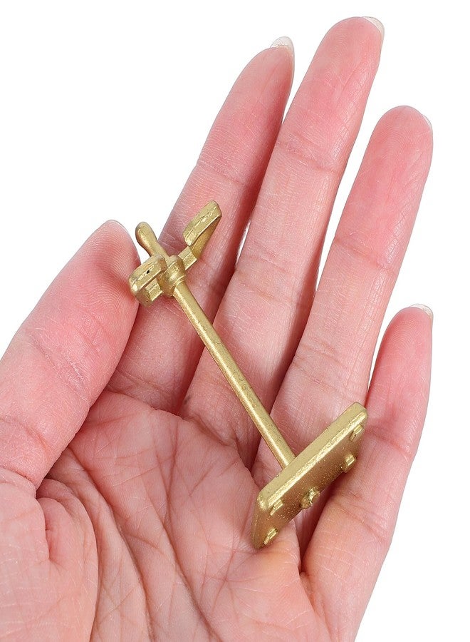 Joinpaya 8 Pcs Dollhouse Miniature Fireplace Accessory Set, 1:12 Scale Gold Metal Fireplace Tools with Shovel, Broom, and Candlestick Holders, Tiny Living Room Scene Decor for Dioramas - Image 4