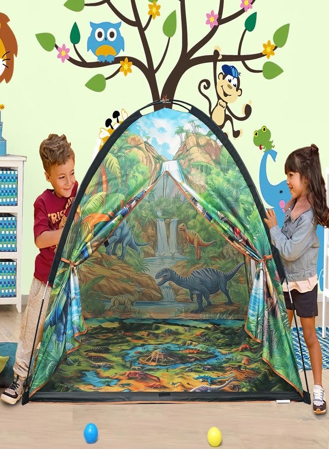 LimitlessFunN Dinosaur Kids Play Tent | Includes Star Lights & Carrying Case |, Children Dome Playhouse for Boys, Toddlers, Indoor & Outdoor, 48" D x 48" W x 42" H - Image 5