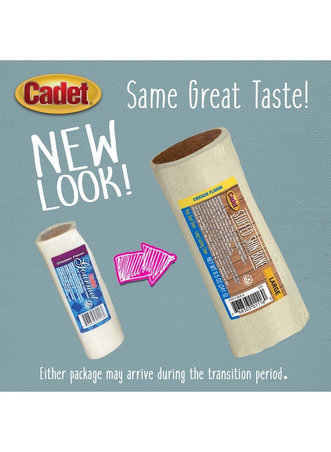كاديت عظم قصبة الساق المحشو من كاديت - سهل الهضم، غني بالبروتين، عظم مضغ للكلاب طويل الأمد للمضغ العدواني، يدعم صحة الأسنان - بنكهة الدجاج، كبير (1 قطعة) - Image 3