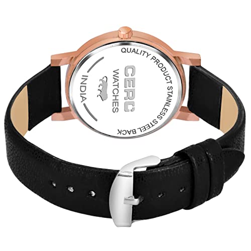 CERO Pack of 3 Analogue Leather Strap Girls & Women's Watch (Black & White, Brown Dial Black & White, Brown Colored Strap - Image 5