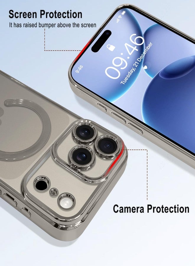 OOK Magnetic Case Made for iPhone 17 Pro 6.3 Inch [Compatible with MagSafe] Soft TPU Anti-Scratch Shockproof Protective Phone Cover Slim Clear Case for Women Men - Natural Titanium - Image 3