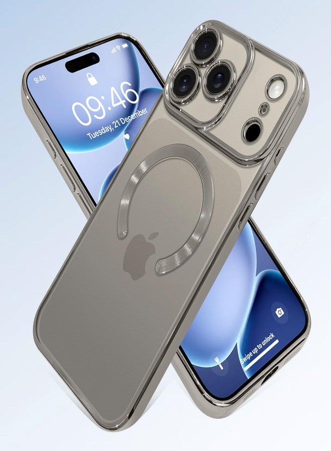 OOK Magnetic Case Made for iPhone 17 Pro 6.3 Inch [Compatible with MagSafe] Soft TPU Anti-Scratch Shockproof Protective Phone Cover Slim Clear Case for Women Men - Natural Titanium - Image 4