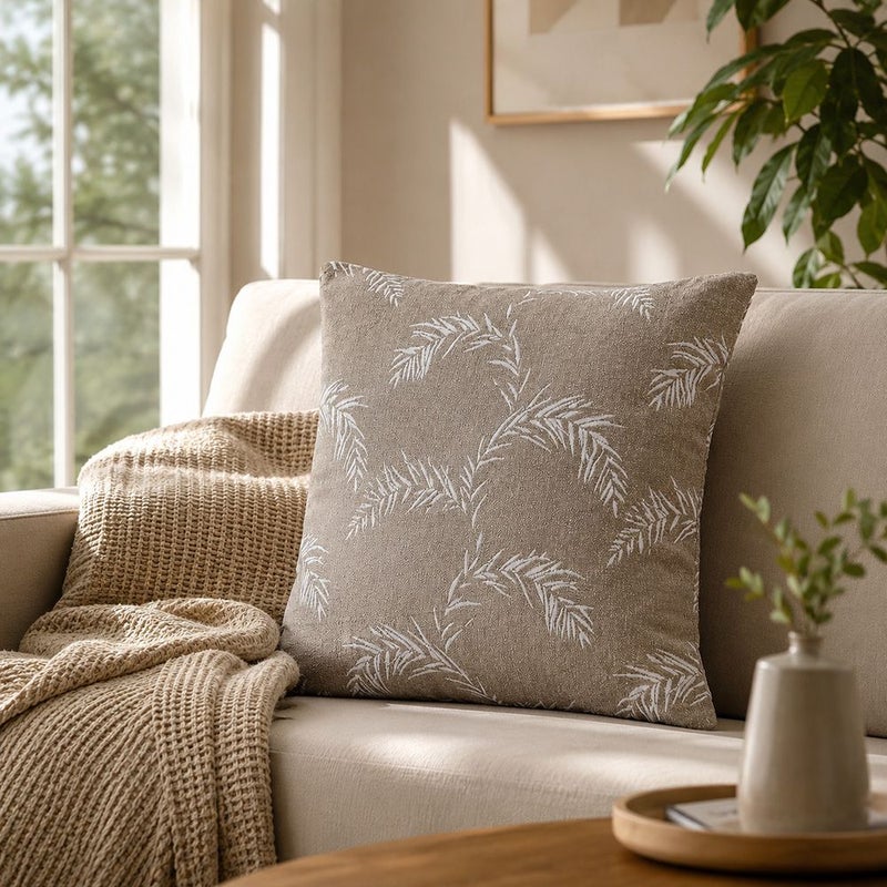 DANUBE HOME Woven Cushion 45X45Cm - Palmway Neutrals, Multicolour, Understated Woven Patio Cushion, 100% Olefin Fabric, For Outdoor Chairs And Sofa Arrangements - Image 5