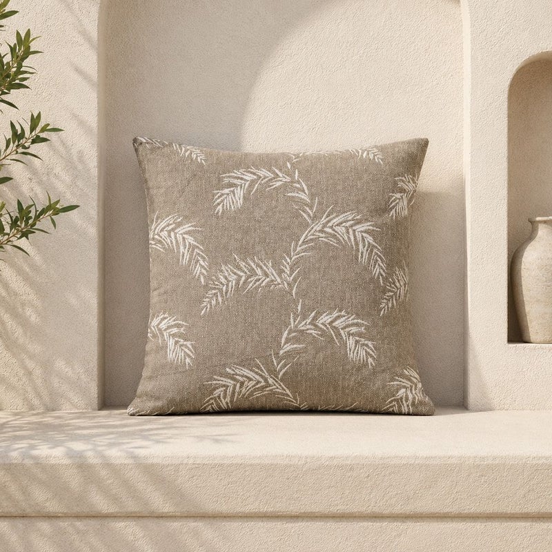 DANUBE HOME Woven Cushion 45X45Cm - Palmway Neutrals, Multicolour, Understated Woven Patio Cushion, 100% Olefin Fabric, For Outdoor Chairs And Sofa Arrangements - Image 1